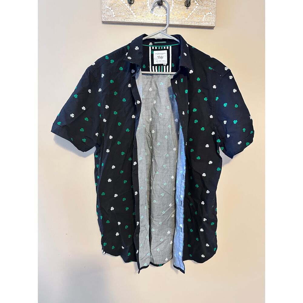 Denim & Flower Ricky Singh Lucky Four Leaf Clover Men's Button Down Shirt